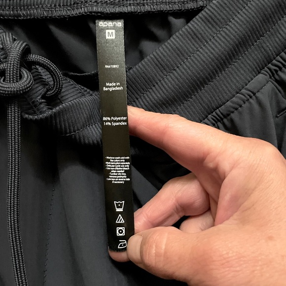 ❤️ 2 /$30 ❤️Apana Medium Black track pants with two Side Pockets Elast. cuffs - Picture 9 of 10